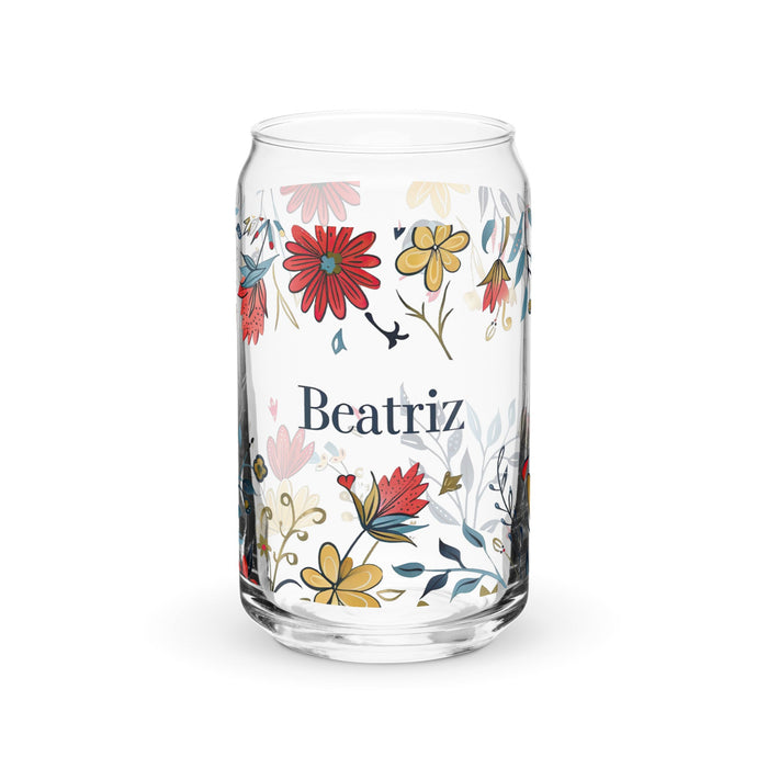 Beatriz Exclusive Name Art Piece Can - Shaped Glass Home Office Work Mexican Spanish Pride Gift Cup One - Of - A - Kind Calligraphy Glass | B20 - Mexicada