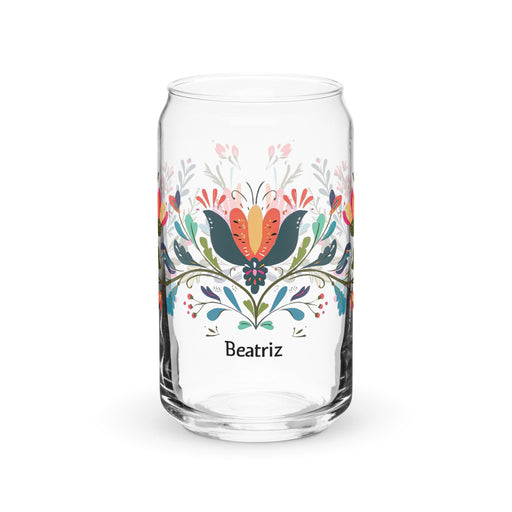 Beatriz Exclusive Name Art Piece Can - Shaped Glass Home Office Work Mexican Spanish Pride Gift Cup One - Of - A - Kind Calligraphy Glass | B21 - Mexicada