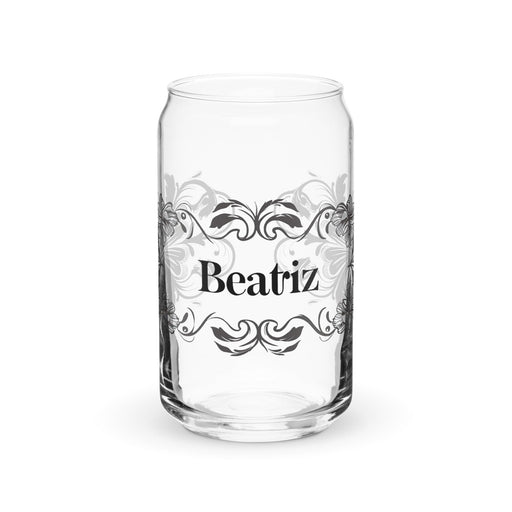 Beatriz Exclusive Name Art Piece Can - Shaped Glass Home Office Work Mexican Spanish Pride Gift Cup One - Of - A - Kind Calligraphy Glass | B3 - Mexicada