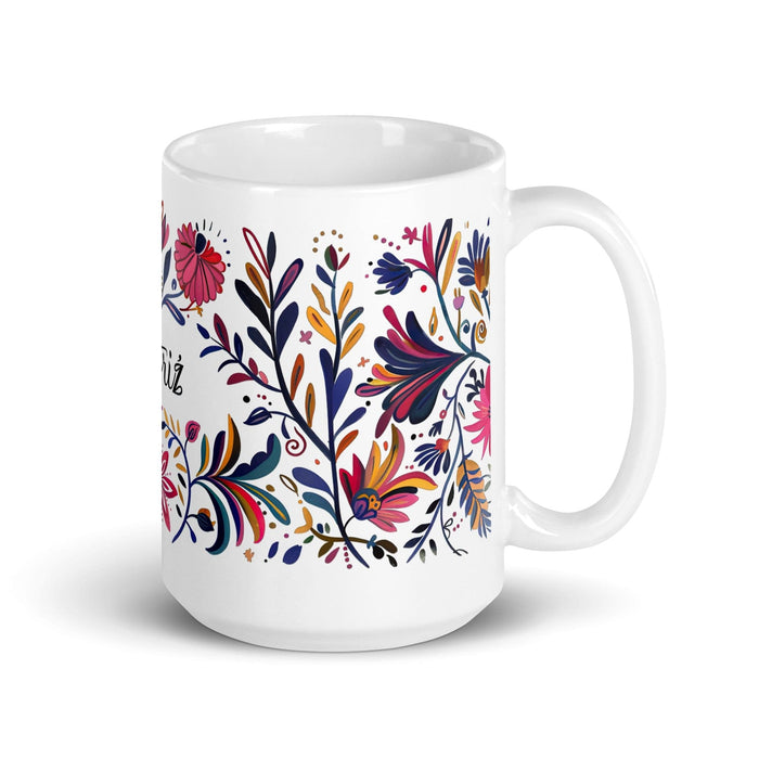 Beatriz Exclusive Name Art Piece Home Office Work Coffee Mug Mexican Spanish Pride Gift Cup One-Of-A-Kind Calligraphy White Glossy Mug | B11 Mexicada 15 oz