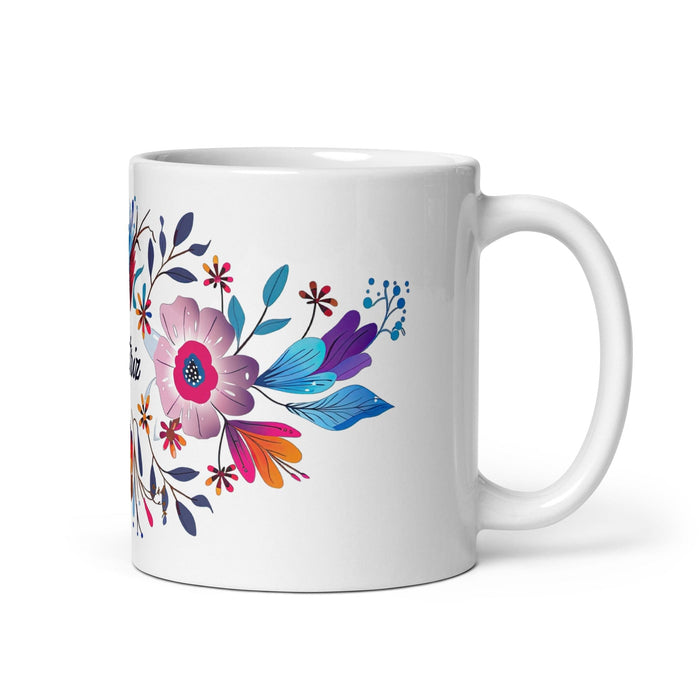 Beatriz Exclusive Name Art Piece Home Office Work Coffee Mug Mexican Spanish Pride Gift Cup One-Of-A-Kind Calligraphy White Glossy Mug | B12 Mexicada 11 oz