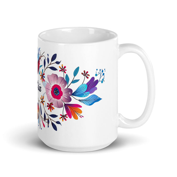 Beatriz Exclusive Name Art Piece Home Office Work Coffee Mug Mexican Spanish Pride Gift Cup One-Of-A-Kind Calligraphy White Glossy Mug | B12 Mexicada 15 oz