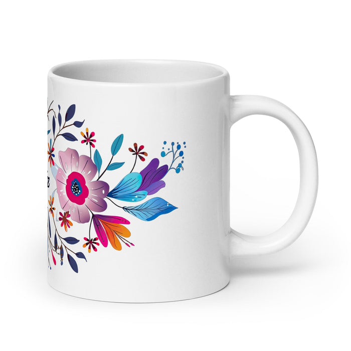 Beatriz Exclusive Name Art Piece Home Office Work Coffee Mug Mexican Spanish Pride Gift Cup One-Of-A-Kind Calligraphy White Glossy Mug | B12 Mexicada 20 oz