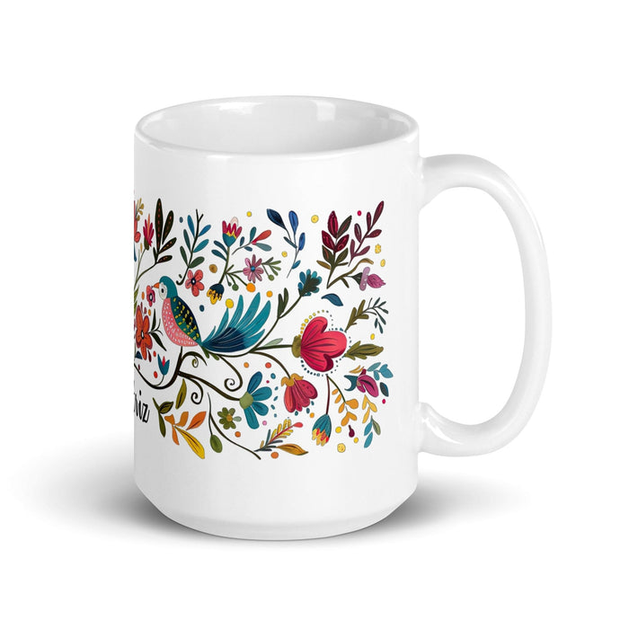 Beatriz Exclusive Name Art Piece Home Office Work Coffee Mug Mexican Spanish Pride Gift Cup One-Of-A-Kind Calligraphy White Glossy Mug | B13 Mexicada 15 oz