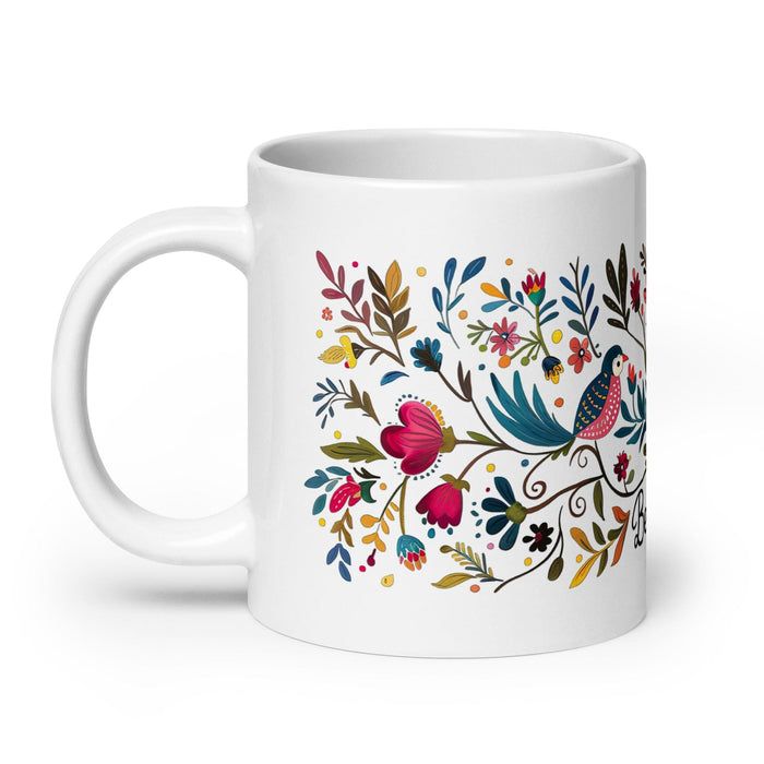 Beatriz Exclusive Name Art Piece Home Office Work Coffee Mug Mexican Spanish Pride Gift Cup One-Of-A-Kind Calligraphy White Glossy Mug | B13 Mexicada