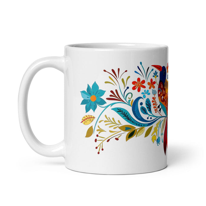 Beatriz Exclusive Name Art Piece Home Office Work Coffee Mug Mexican Spanish Pride Gift Cup One-Of-A-Kind Calligraphy White Glossy Mug | B14 Mexicada