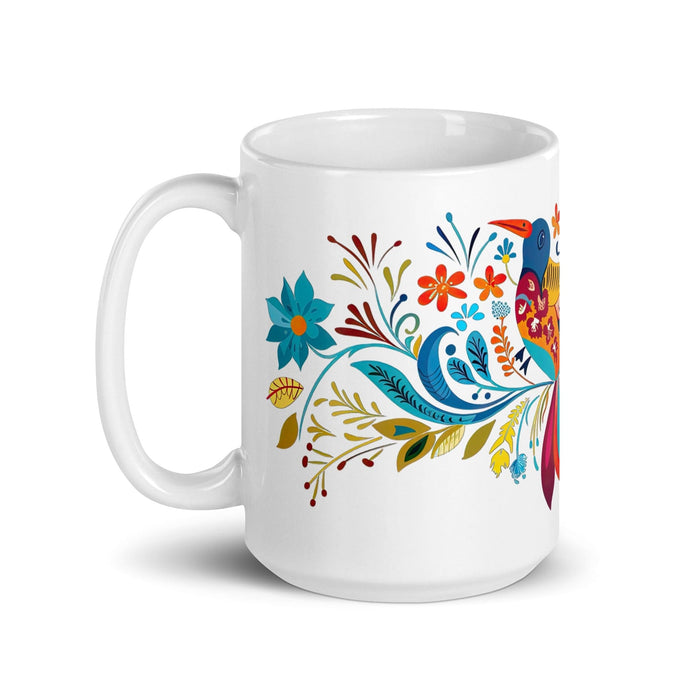 Beatriz Exclusive Name Art Piece Home Office Work Coffee Mug Mexican Spanish Pride Gift Cup One-Of-A-Kind Calligraphy White Glossy Mug | B14 Mexicada