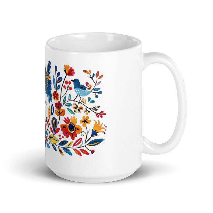 Beatriz Exclusive Name Art Piece Home Office Work Coffee Mug Mexican Spanish Pride Gift Cup One-Of-A-Kind Calligraphy White Glossy Mug | B15 Mexicada 15 oz