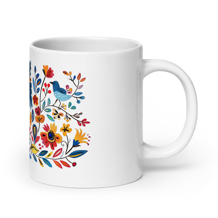 Beatriz Exclusive Name Art Piece Home Office Work Coffee Mug Mexican Spanish Pride Gift Cup One-Of-A-Kind Calligraphy White Glossy Mug | B15 Mexicada 20 oz