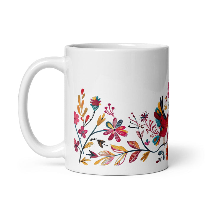 Beatriz Exclusive Name Art Piece Home Office Work Coffee Mug Mexican Spanish Pride Gift Cup One-Of-A-Kind Calligraphy White Glossy Mug | B16 Mexicada