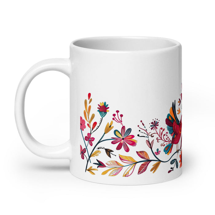 Beatriz Exclusive Name Art Piece Home Office Work Coffee Mug Mexican Spanish Pride Gift Cup One-Of-A-Kind Calligraphy White Glossy Mug | B16 Mexicada