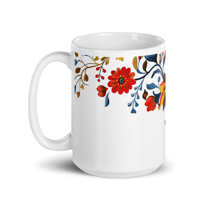 Beatriz Exclusive Name Art Piece Home Office Work Coffee Mug Mexican Spanish Pride Gift Cup One-Of-A-Kind Calligraphy White Glossy Mug | B17 Mexicada