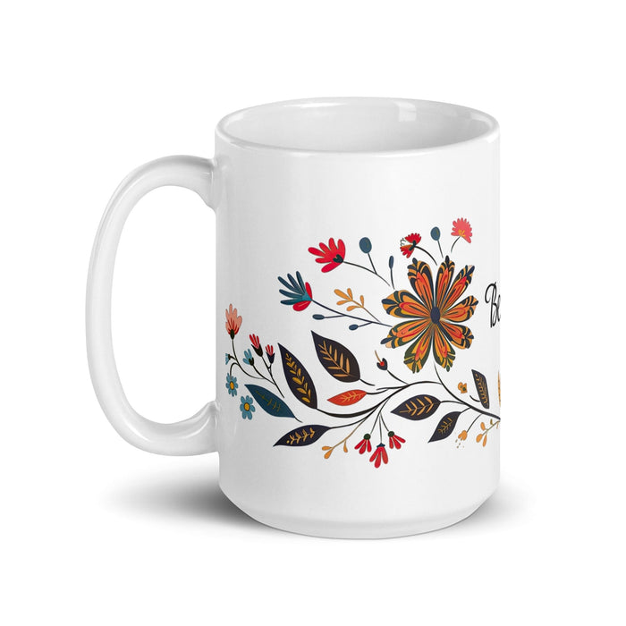 Beatriz Exclusive Name Art Piece Home Office Work Coffee Mug Mexican Spanish Pride Gift Cup One-Of-A-Kind Calligraphy White Glossy Mug | B18 Mexicada