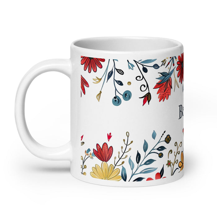 Beatriz Exclusive Name Art Piece Home Office Work Coffee Mug Mexican Spanish Pride Gift Cup One-Of-A-Kind Calligraphy White Glossy Mug | B20 Mexicada