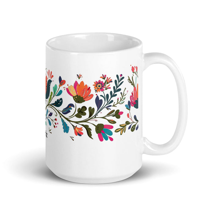 Beatriz Exclusive Name Art Piece Home Office Work Coffee Mug Mexican Spanish Pride Gift Cup One-Of-A-Kind Calligraphy White Glossy Mug | B21 Mexicada 15 oz