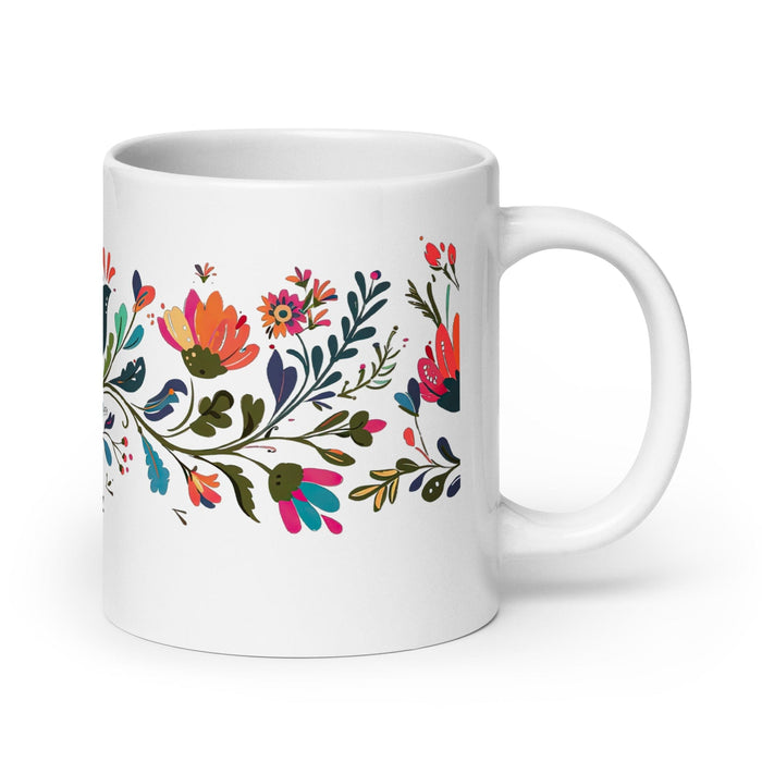 Beatriz Exclusive Name Art Piece Home Office Work Coffee Mug Mexican Spanish Pride Gift Cup One-Of-A-Kind Calligraphy White Glossy Mug | B21 Mexicada 20 oz