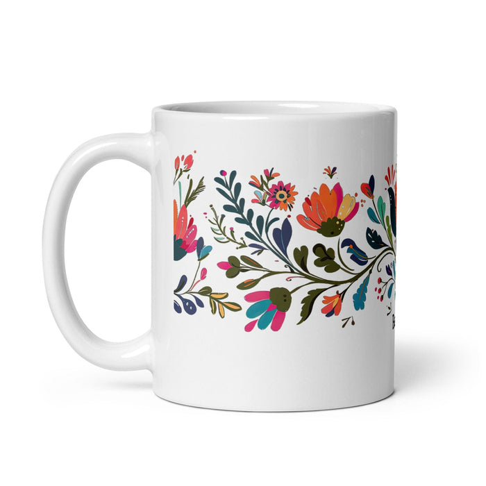 Beatriz Exclusive Name Art Piece Home Office Work Coffee Mug Mexican Spanish Pride Gift Cup One-Of-A-Kind Calligraphy White Glossy Mug | B21 Mexicada