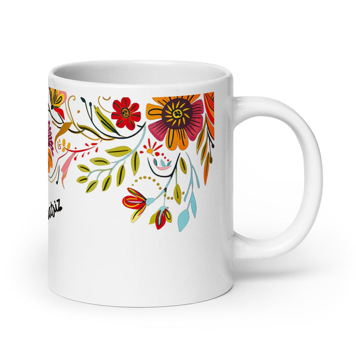 Beatriz Exclusive Name Art Piece Home Office Work Coffee Mug Mexican Spanish Pride Gift Cup One-Of-A-Kind Calligraphy White Glossy Mug | B22 Mexicada 20 oz