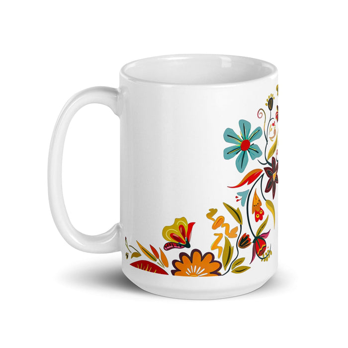 Beatriz Exclusive Name Art Piece Home Office Work Coffee Mug Mexican Spanish Pride Gift Cup One-Of-A-Kind Calligraphy White Glossy Mug | B22 Mexicada