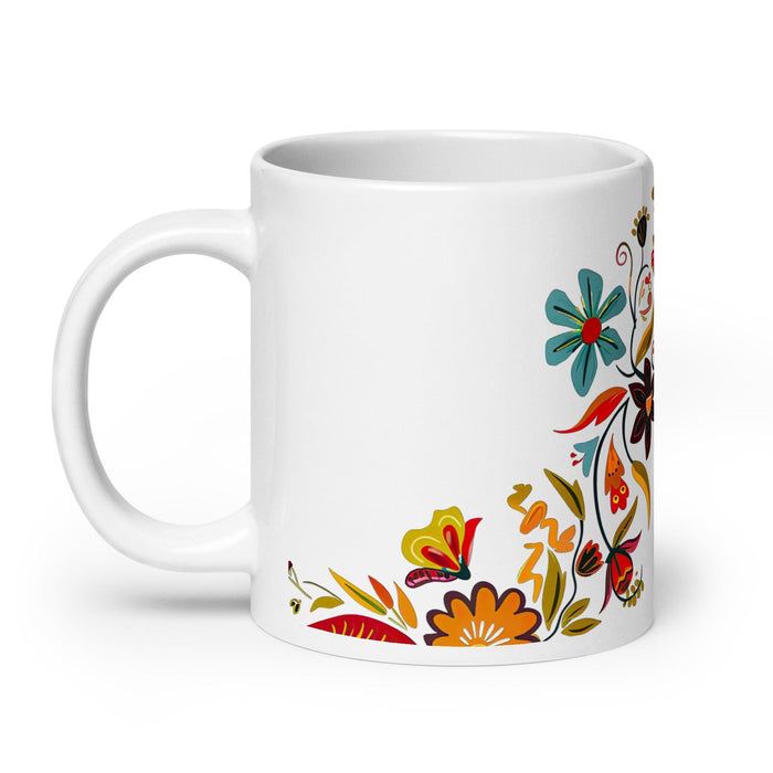 Beatriz Exclusive Name Art Piece Home Office Work Coffee Mug Mexican Spanish Pride Gift Cup One-Of-A-Kind Calligraphy White Glossy Mug | B22 Mexicada