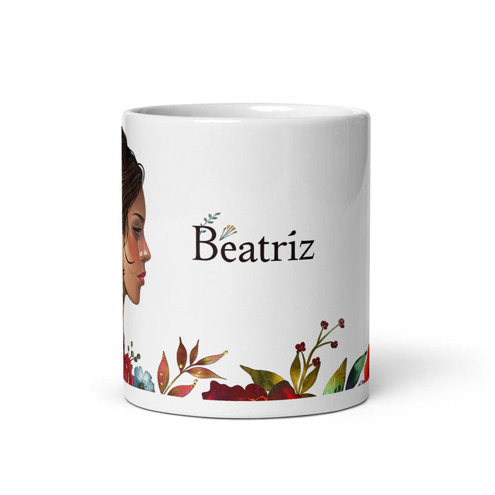 Beatriz Exclusive Name Art Piece Home Office Work Coffee Mug Mexican Spanish Pride Gift Cup One-Of-A-Kind Calligraphy White Glossy Mug | B23 Mexicada