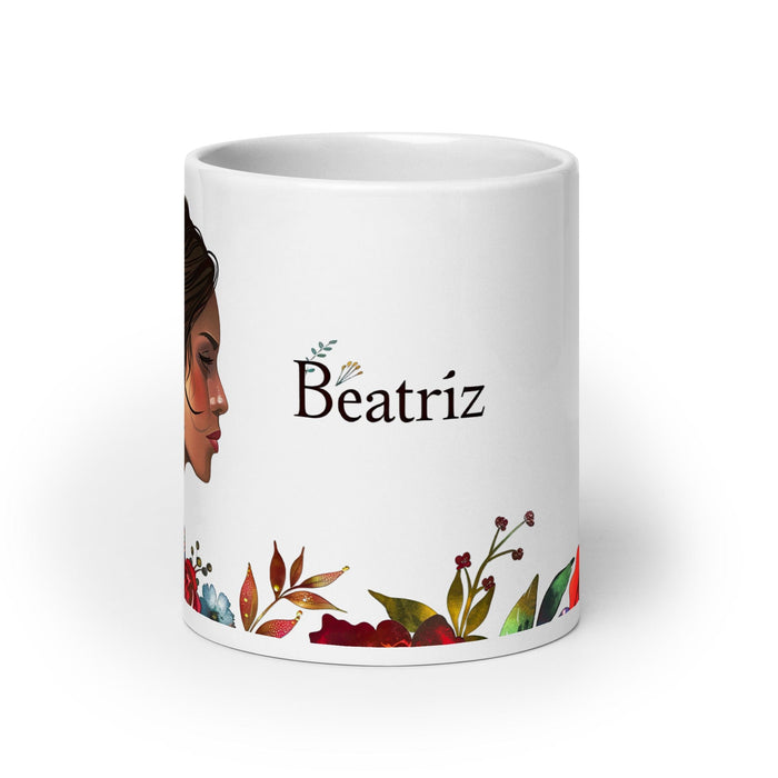 Beatriz Exclusive Name Art Piece Home Office Work Coffee Mug Mexican Spanish Pride Gift Cup One-Of-A-Kind Calligraphy White Glossy Mug | B23 Mexicada