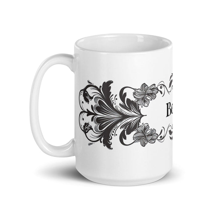 Beatriz Exclusive Name Art Piece Home Office Work Coffee Mug Mexican Spanish Pride Gift Cup One-Of-A-Kind Calligraphy White Glossy Mug | B3 Mexicada