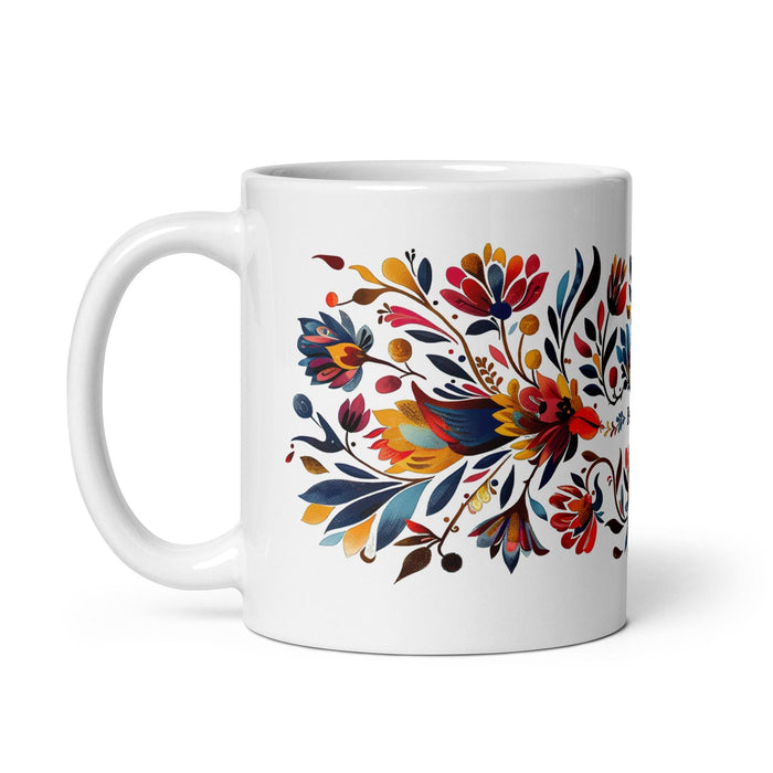 Beatriz Exclusive Name Art Piece Home Office Work Coffee Mug Mexican Spanish Pride Gift Cup One-Of-A-Kind Calligraphy White Glossy Mug | B4 Mexicada