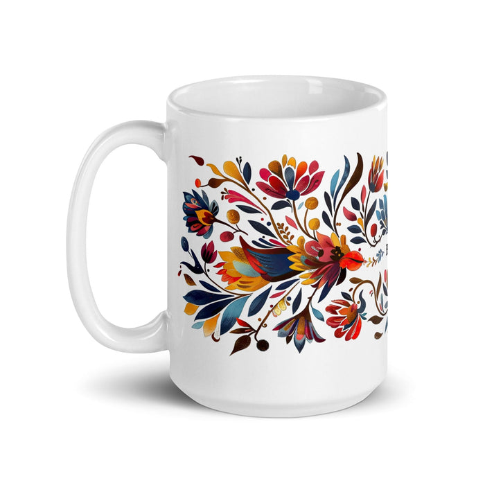 Beatriz Exclusive Name Art Piece Home Office Work Coffee Mug Mexican Spanish Pride Gift Cup One-Of-A-Kind Calligraphy White Glossy Mug | B4 Mexicada