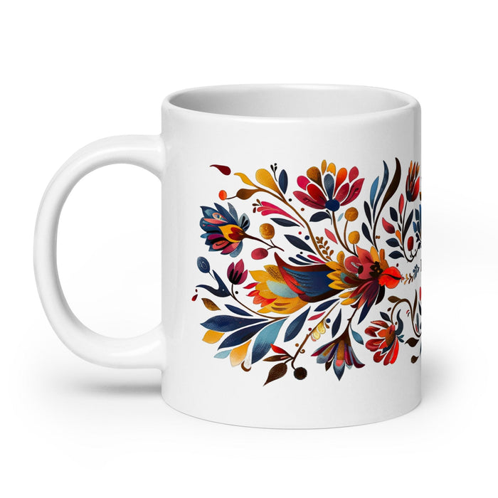 Beatriz Exclusive Name Art Piece Home Office Work Coffee Mug Mexican Spanish Pride Gift Cup One-Of-A-Kind Calligraphy White Glossy Mug | B4 Mexicada