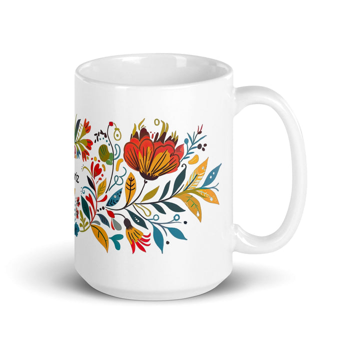 Beatriz Exclusive Name Art Piece Home Office Work Coffee Mug Mexican Spanish Pride Gift Cup One-Of-A-Kind Calligraphy White Glossy Mug | B5 Mexicada 15 oz