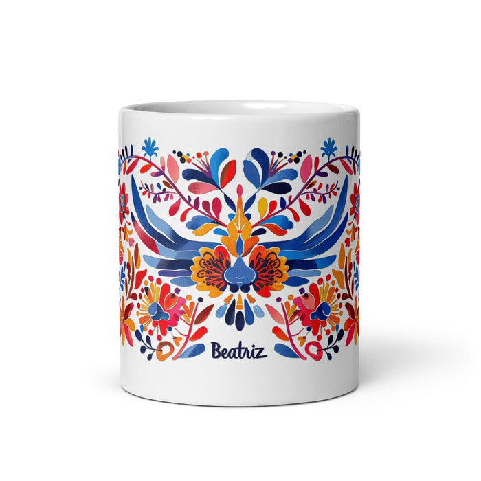 Beatriz Exclusive Name Art Piece Home Office Work Coffee Mug Mexican Spanish Pride Gift Cup One-Of-A-Kind Calligraphy White Glossy Mug | B6 Mexicada