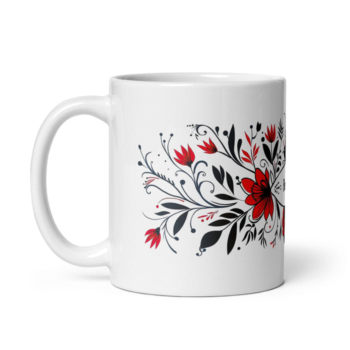 Beatriz Exclusive Name Art Piece Home Office Work Coffee Mug Mexican Spanish Pride Gift Cup One-Of-A-Kind Calligraphy White Glossy Mug | B8 Mexicada