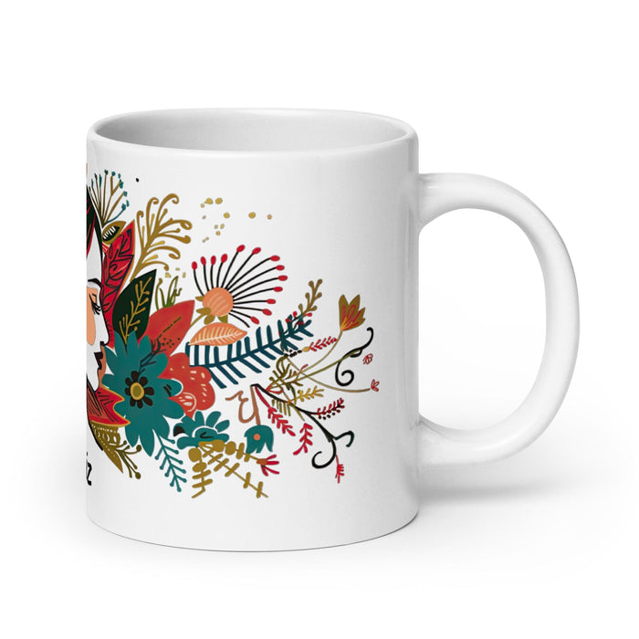 Beatriz Exclusive Name Art Piece Home Office Work Coffee Mug Mexican Spanish Pride Gift Cup One-Of-A-Kind Calligraphy White Glossy Mug | B9 Mexicada 20 oz