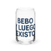 Bebo Y Luego Existo Exclusive Art Piece Can-Shaped Glass Home Office Work Mexican Spanish Pride Gift Cup One-Of-A-Kind Calligraphy Glass | B10 Mexicada 16 oz (No Lid No Straw)