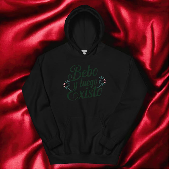 Bebo Y Luego Existo Exclusive Art Piece Home Office Work Mexican Spanish Pride Gift One-Of-A-Kind Unisex Hoodie | B4 Mexicada Black / S