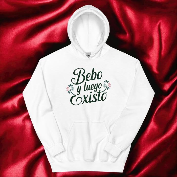 Bebo Y Luego Existo Exclusive Art Piece Home Office Work Mexican Spanish Pride Gift One-Of-A-Kind Unisex Hoodie | B4 Mexicada White / S