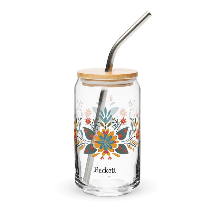 Beckett Exclusive Name Art Piece Can-Shaped Glass Home Office Work Mexican Spanish Pride Gift Cup One-Of-A-Kind Calligraphy Glass | B19 Mexicada 16 oz With Lid & Straw