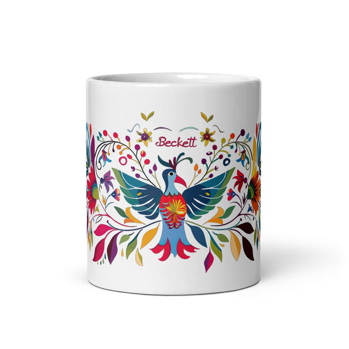 Beckett Exclusive Name Art Piece Home Office Work Coffee Mug Mexican Spanish Pride Gift Cup One-Of-A-Kind Calligraphy White Glossy Mug | B13 Mexicada