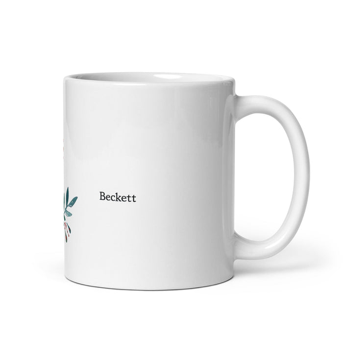 Beckett Exclusive Name Art Piece Home Office Work Coffee Mug Mexican Spanish Pride Gift Cup One-Of-A-Kind Calligraphy White Glossy Mug | B21 Mexicada 11 oz