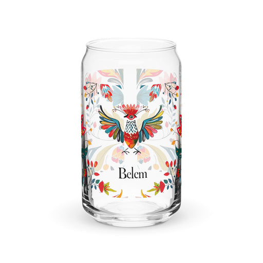 Belem Exclusive Name Art Piece Can - Shaped Glass Home Office Work Mexican Spanish Pride Gift Cup One - Of - A - Kind Calligraphy Glass | B1 - Mexicada