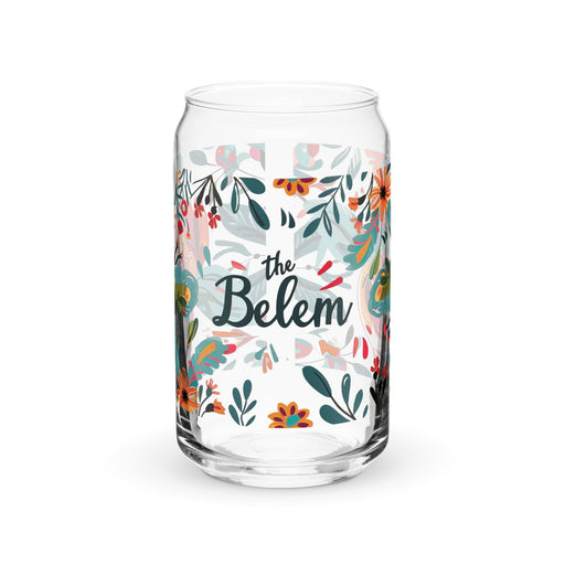 Belem Exclusive Name Art Piece Can - Shaped Glass Home Office Work Mexican Spanish Pride Gift Cup One - Of - A - Kind Calligraphy Glass | B13 - Mexicada