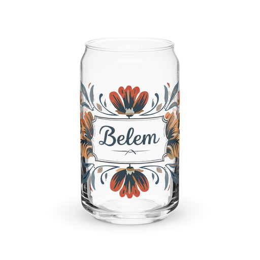 Belem Exclusive Name Art Piece Can - Shaped Glass Home Office Work Mexican Spanish Pride Gift Cup One - Of - A - Kind Calligraphy Glass | B2 - Mexicada