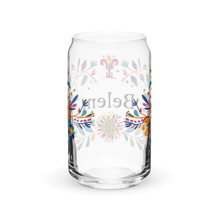 Belem Exclusive Name Art Piece Can - Shaped Glass Home Office Work Mexican Spanish Pride Gift Cup One - Of - A - Kind Calligraphy Glass | B21 - Mexicada