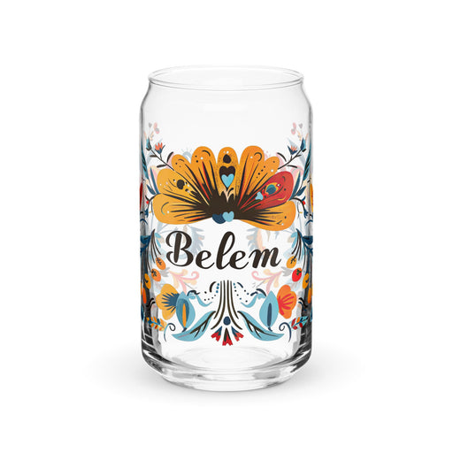 Belem Exclusive Name Art Piece Can - Shaped Glass Home Office Work Mexican Spanish Pride Gift Cup One - Of - A - Kind Calligraphy Glass | B9 - Mexicada