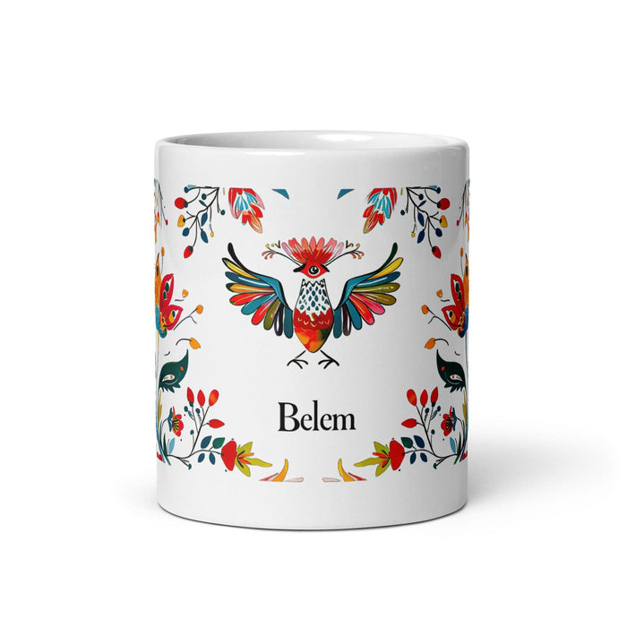 Belem Exclusive Name Art Piece Home Office Work Coffee Mug Mexican Spanish Pride Gift Cup One-Of-A-Kind Calligraphy White Glossy Mug | B1 Mexicada