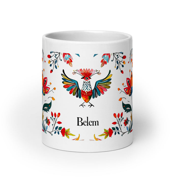 Belem Exclusive Name Art Piece Home Office Work Coffee Mug Mexican Spanish Pride Gift Cup One-Of-A-Kind Calligraphy White Glossy Mug | B1 Mexicada