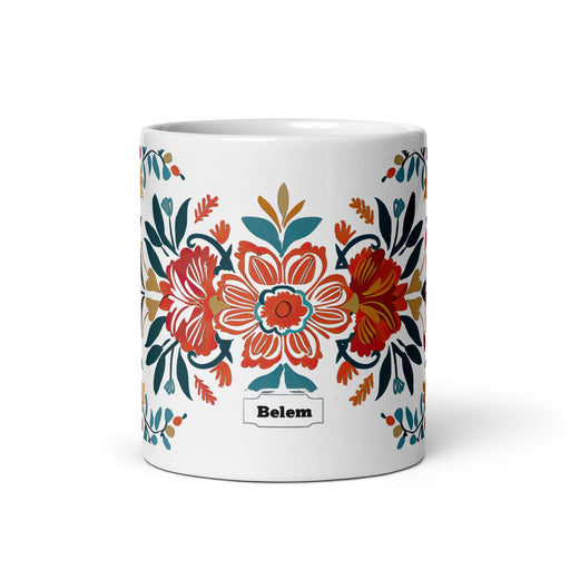 Belem Exclusive Name Art Piece Home Office Work Coffee Mug Mexican Spanish Pride Gift Cup One-Of-A-Kind Calligraphy White Glossy Mug | B10 Mexicada