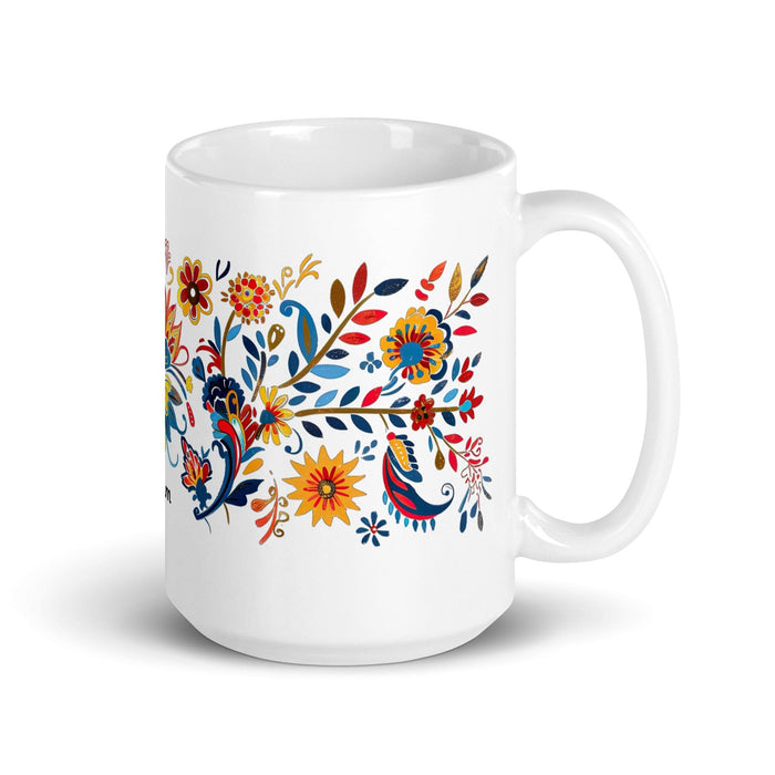 Belem Exclusive Name Art Piece Home Office Work Coffee Mug Mexican Spanish Pride Gift Cup One-Of-A-Kind Calligraphy White Glossy Mug | B12 Mexicada 15 oz