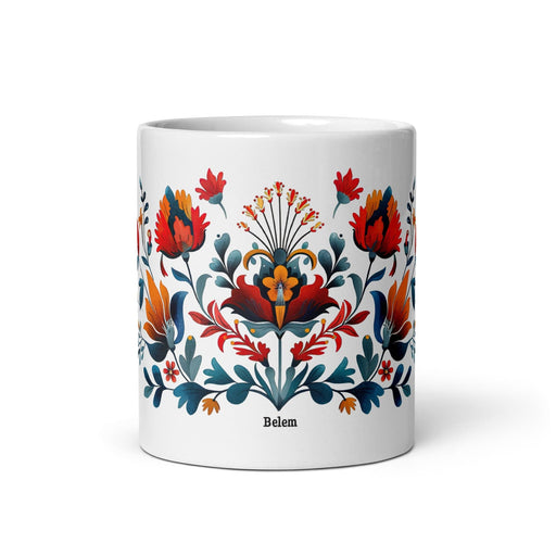 Belem Exclusive Name Art Piece Home Office Work Coffee Mug Mexican Spanish Pride Gift Cup One-Of-A-Kind Calligraphy White Glossy Mug | B14 Mexicada